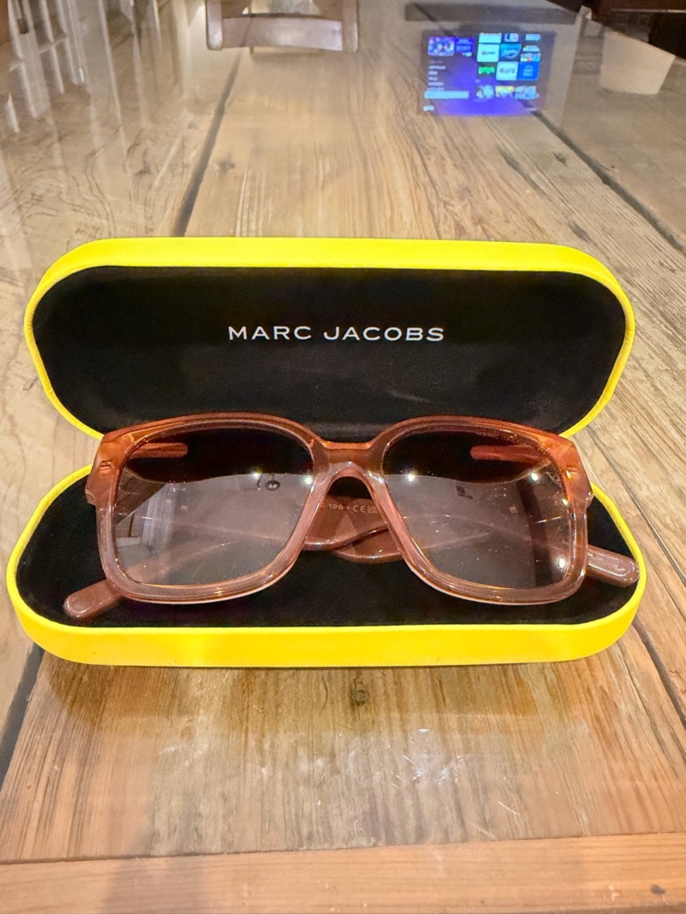 Marc Jacobs Oversized Square Sunglasses in Translucent Pink-Brown - Picture 11 of 11